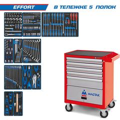 KING TONY (934-235AMR) Набор инструментов "EFFORT" в красной тележке, 235 предметов