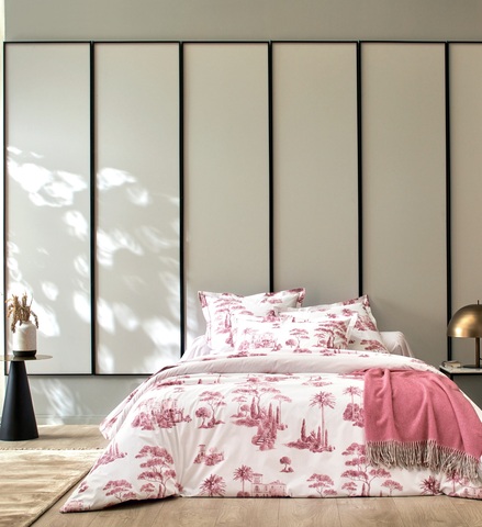 Постельное белье 2 спальное евро Blanc des Vosges Promenade Bois de Rose