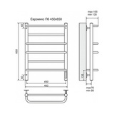 Полотенцесушитель электрический Terminus Евромикс П6 450x650, черный (RAL 9005 матовый)