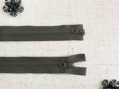 Молния трактор T5, L 85 см, 2 бегунка, тёмный хаки