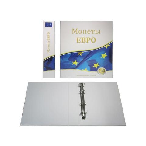 Альбом-папка - Optima «Монеты ЕВРО» (230*270*50) с кольцевым механизмом, без листов (картон)  (СОМС)
