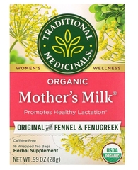 Traditional medicinals,Mother's Milk, органический фирменный чай с фенхелем и пажитником, без кофеина, 16 чайных пакетиков, 28 г (0,99 унции)