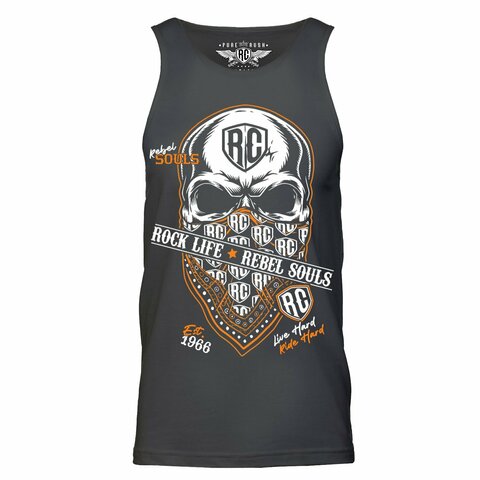 Rush Couture | Майка мужская MOTORPSYCHO CLUB TANK TOP Grey RC260 перед