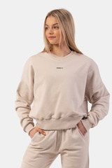 Свитшот женский Nebbia 420 Loose Fit Sweatshirt “Feeling Good” Cream