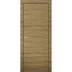 Купить Межкомнатная дверь экошпон Tamburat 4101 дуб мадейра кромка чёрная матовая глухая