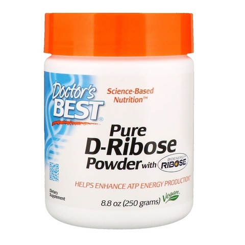 Doctor's Best, Чистая D-рибоза в порошке - биоэнергетическая рибоза, 250 г