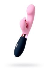 Розовый вибромассажер Ornella с клиторальным стимулятором - 21,5 см. - 