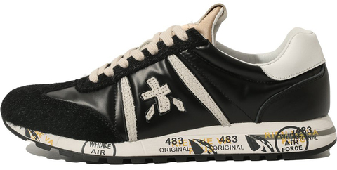 Premiata Lucy-D Черные с белым кожаные