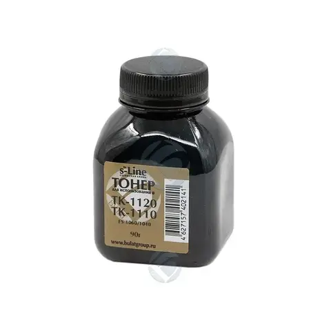 Тонер БУЛАТ s-Line TK-1120, TK-1110 для Kyocera FS-1060, FS-1040 (Чёрный, банка 90 г)
