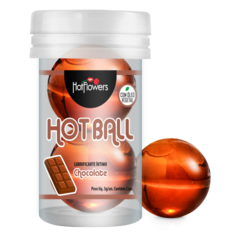 Лубрикант AROMATIC HOT BALL на масляной основе в виде двух шариков (аромат шоколада)
