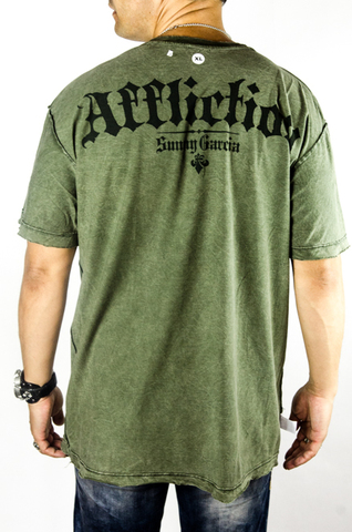 Affliction | Футболка мужская двусторонняя Sunny Garcia Revolution Tee Green Signature Series A1116G спина