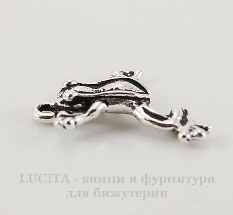 Подвеска TierraCast "Лягушка" (цвет-античное серебро) 20х16 мм