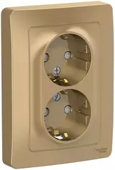 РОЗЕТКА С/У 2-я з/к шт. 16А 250В, титан BLNRS001124