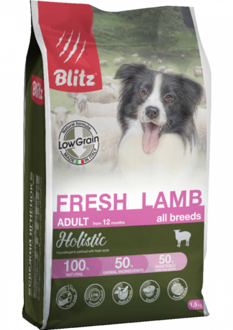 Blitz Holistic Fresh Lamb собаки всех пород, сухой, ягненок (1,5 кг)