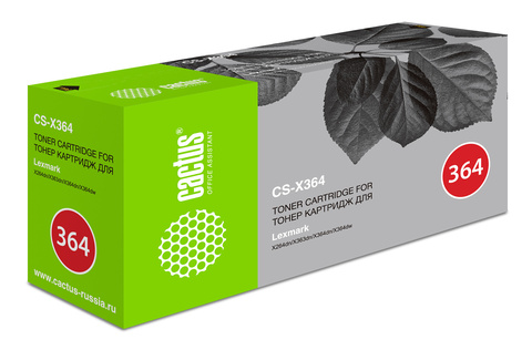 Картридж лазерный Cactus X264H11G CS-X364 черный (9000стр.) для Lexmark X264dn/X363dn/X364dn/X364dw