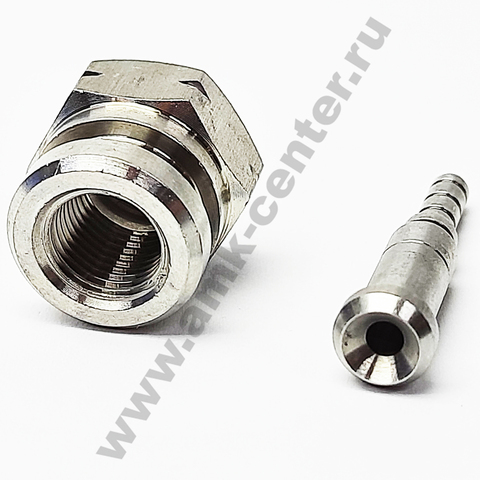 Фитинг под обжим 0° с проточкой, внутренняя резьба 10 x 1,00 mm, AN03, нерж. Accossato