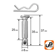 Болт срезной под шплинт UNITED PARTS 8х35мм (комплект 4шт)