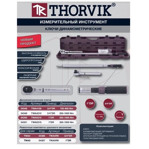 Thorvik TWA5315 Ключ динамометрический 1