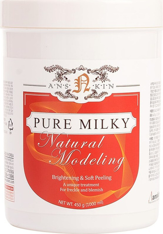 Anskin Natural Pure Milky Modeling Mask 700мл / container Маска для лица альгинатная осветляющая / банка 240г