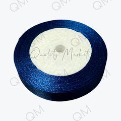 Лента атласная 1,5 см 25 ярдов (синяя) №038