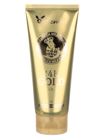 Очищающая пенка с муцином улитки и золотом 24K Gold Snail Cleansing Foam ELIZAVECCA