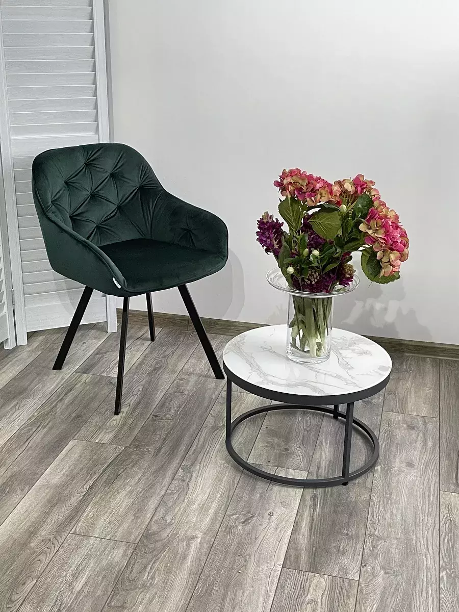 Стул GALE 360 град. поворот. BLUVEL-78 GREEN, велюр/ черный каркас, М-City