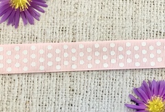 Лента репсовая в горошек, ш. 2 см, розовый