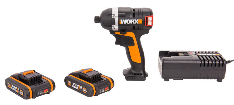 Винтоверт аккумуляторный WORX WX292, 20В, бесщеточный, 2Ач x2, кейс