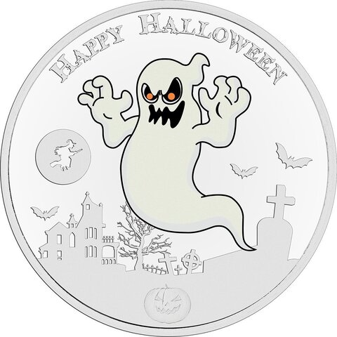 Ниуэ 2017, 2 доллара, 1 унция, серебро. Хэллоуин, Привидение