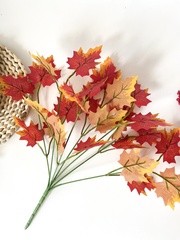 Клён осенний, зелень искусственная, декоративный букет 29 см., набор 3 букета