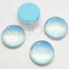 Купить кабошоны из стекла Aquamarine AM Ambient бирюзовый кристалл с эффектом опал  полусферы на StrazOK.ru