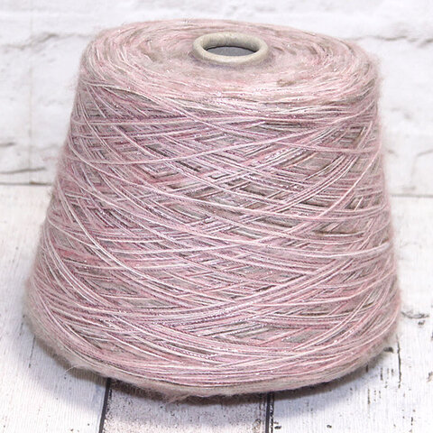Смотка полушерсть/вискоза/люрекс 400 серо-бежевый с розовым