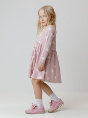 платье  для девочки  КР 5836/розовый лед,сердечки к599