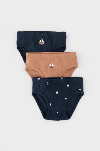 трусы/ уп  для мальчика  К 1928-3уп/кокос,индиго,кораблики