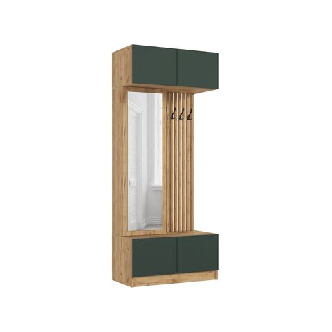 Прихожая Роджинамиф ЦС Изумрудный, дуб крафт