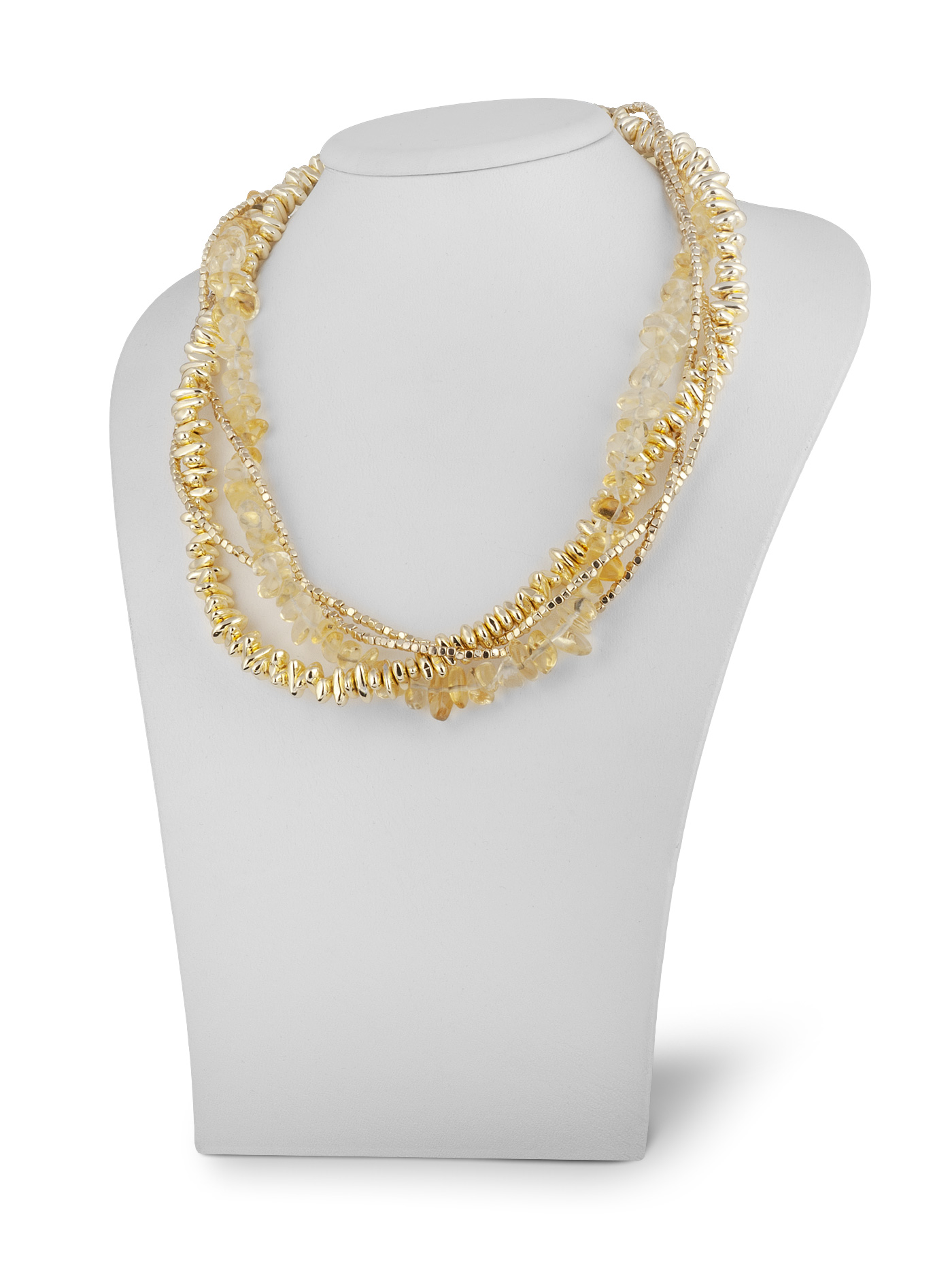 Колье с розовым кварцем и гематитом