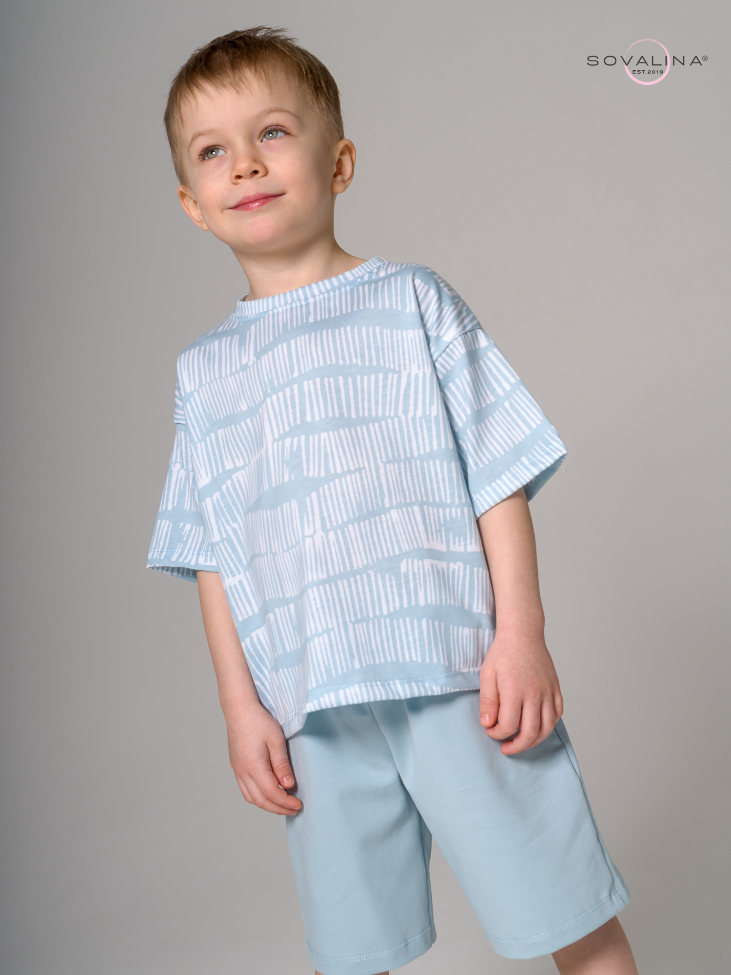 Костюм Light men белые волны-бирюза