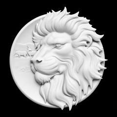 Силиконовый молд Лев (медальон) № 0477