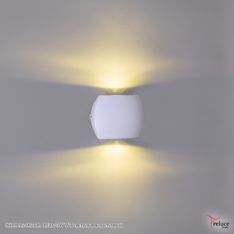 Светильник светодиодный настенный 86008-9.2-002TLB LED2*3W WT Белый без Пульта