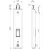 Delabie 792404 Терм. душ. панель SECURITHERM, нерж.ст., верх.подвод, батарея  6V + подставка для мыла