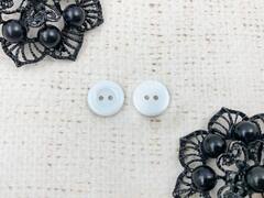 Пуговицы, d 1,25 см, 2 прокола, белый