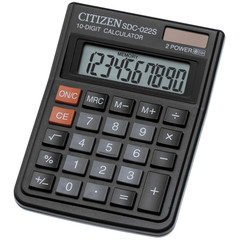 Калькулятор настольный КОМПАКТНЫЙ Citizen SDC-022S 10-разрядный черный