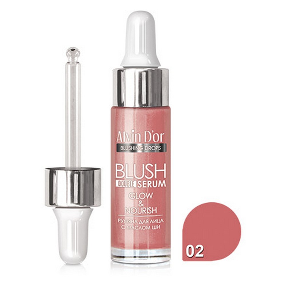 Румяна жидкие с маслом Ши для лица Blush Double Serum