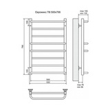 Полотенцесушитель электрический Terminus Евромикс П8 500x796, ТЭН HT-1 300W, левый/правый