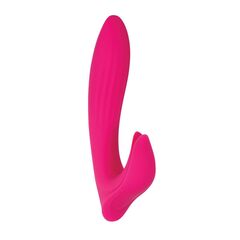 Розовый вибратор с клиторальным отростком Bliss Vibrator - 17,8 см. - 