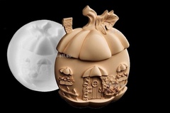 Силиконовый молд № 424 домик Тыква 2 D № 1 серия домики для гномов и фей)