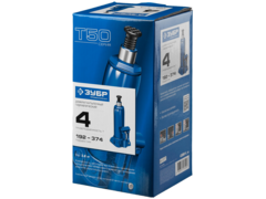 ЗУБР 4 т, 192 - 374 мм, бутылочный гидравлический домкрат, Профессионал (43060-4)