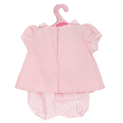 Munecas Antonio Juan Одежда для кукол и пупсов 40 - 45 см, платье с бантиками, повязка, трусики в полоску (91042-30)