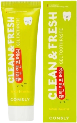 Consly Toothpaste Паста зубная гелевая Clean&Fresh с экстрактами бамбука и зеленого чая Bamboo & Green Tea Gel Toothpaste