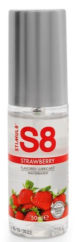 Лубрикант S8 Flavored Lube со вкусом клубники - 50 мл. - Stimul8 STF7406str